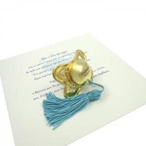 Gold-plated pacifier with engraving 