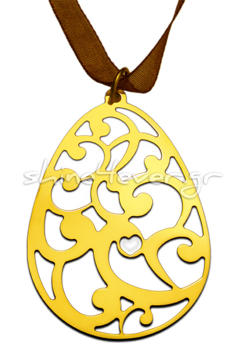 Gold-plated egg-shaped pendant